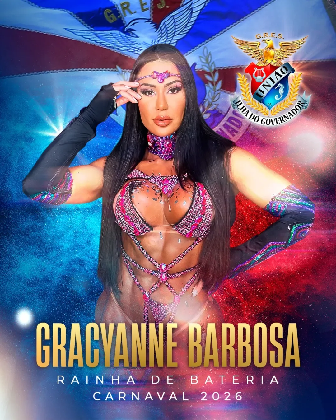 Gracyanne Barbosa é a nova rainha de bateria da União da Ilha