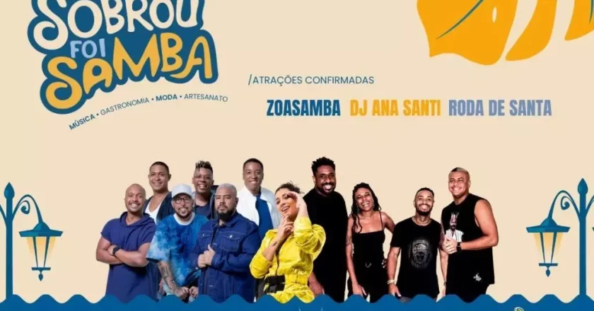 “Sobrou Foi Samba” evento gratuito na Praça Paris no dia 4 de maio