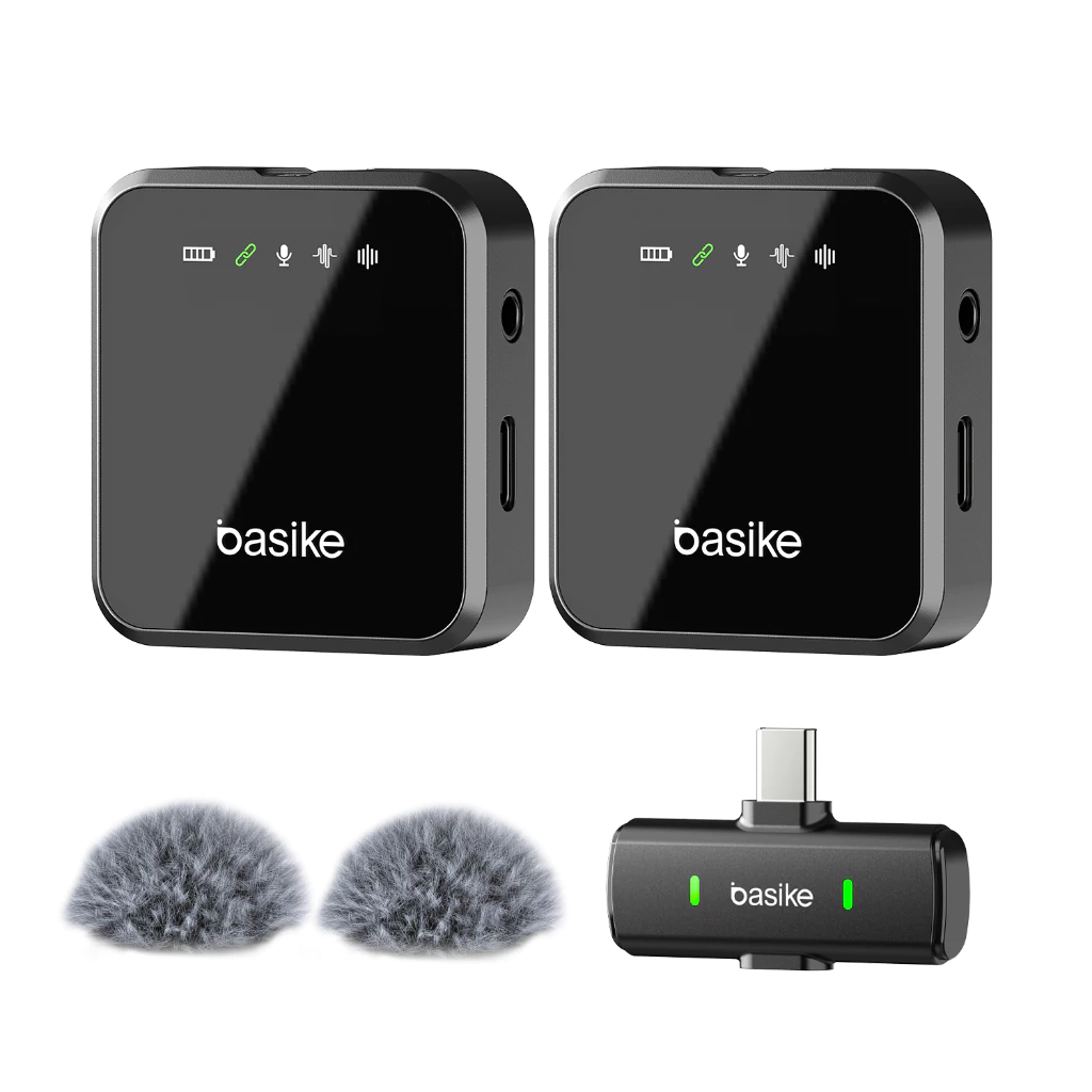 Basike Microfone Lapela Duplo Profissional Sem Fio