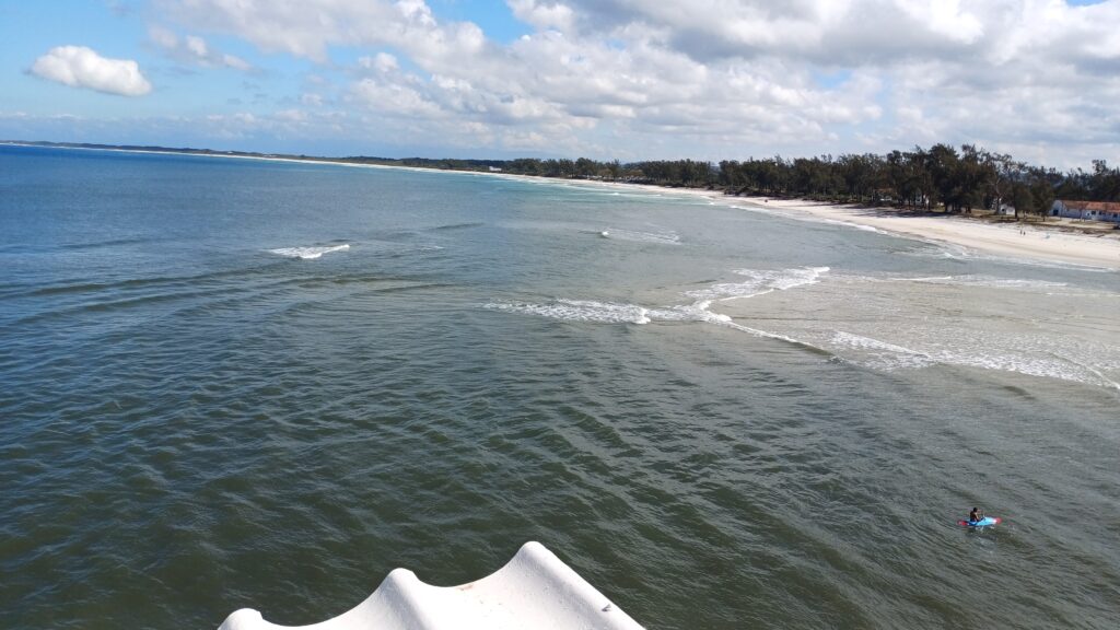 vista do café da manhã na pousada do mar